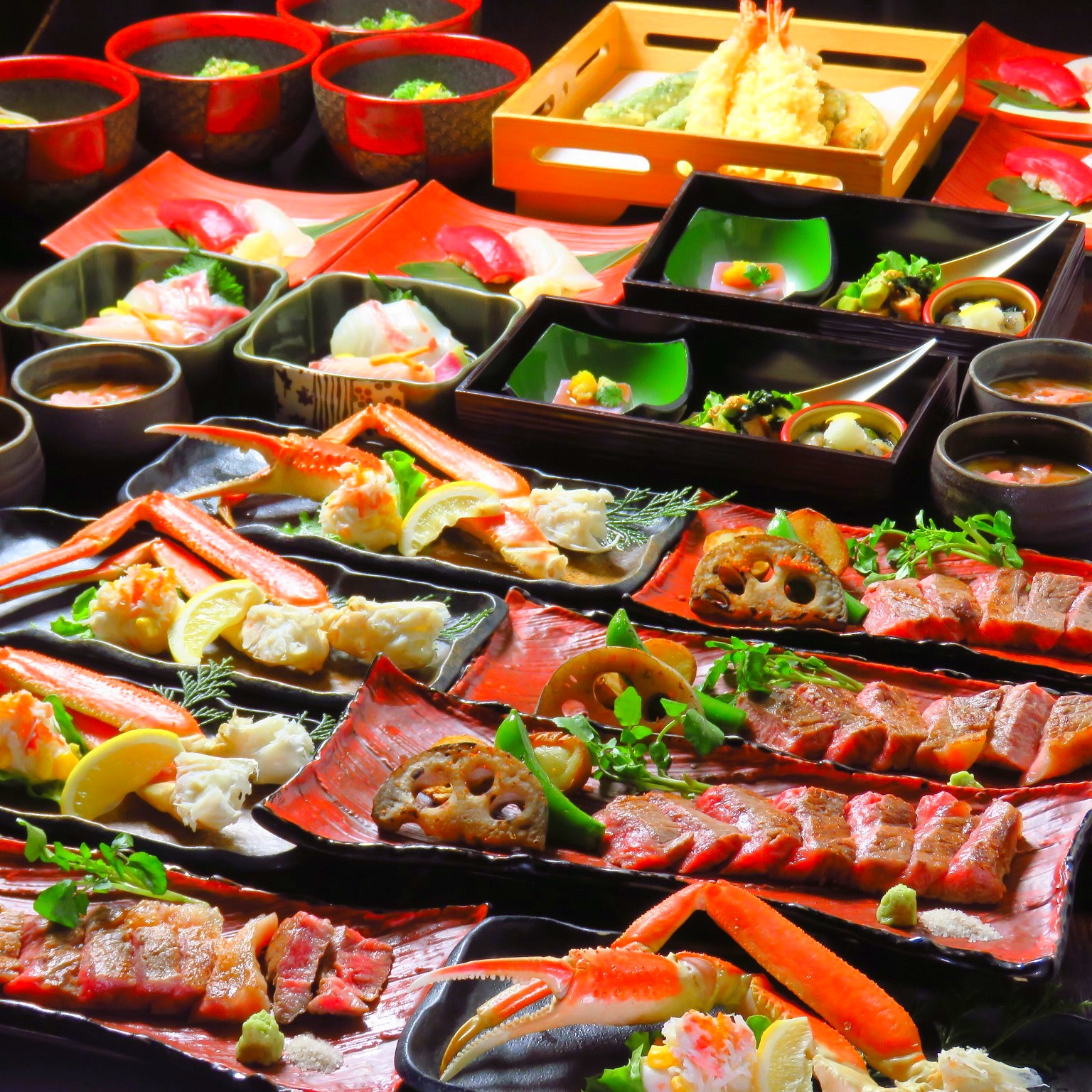 仙台牛ステーキとずわい蟹を堪能する【ステーキコース】