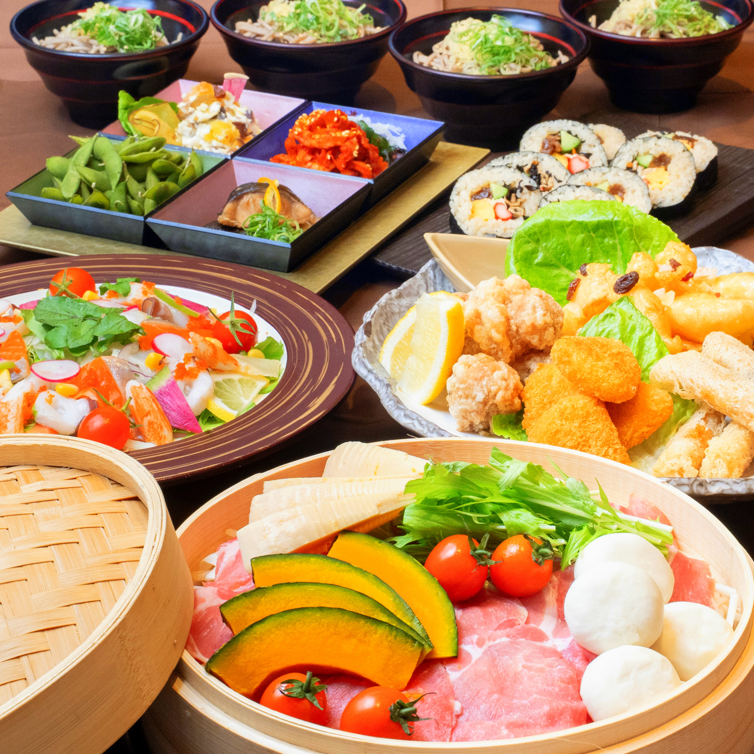 海鮮カルパッチョとメインが選べる【お手軽コース】