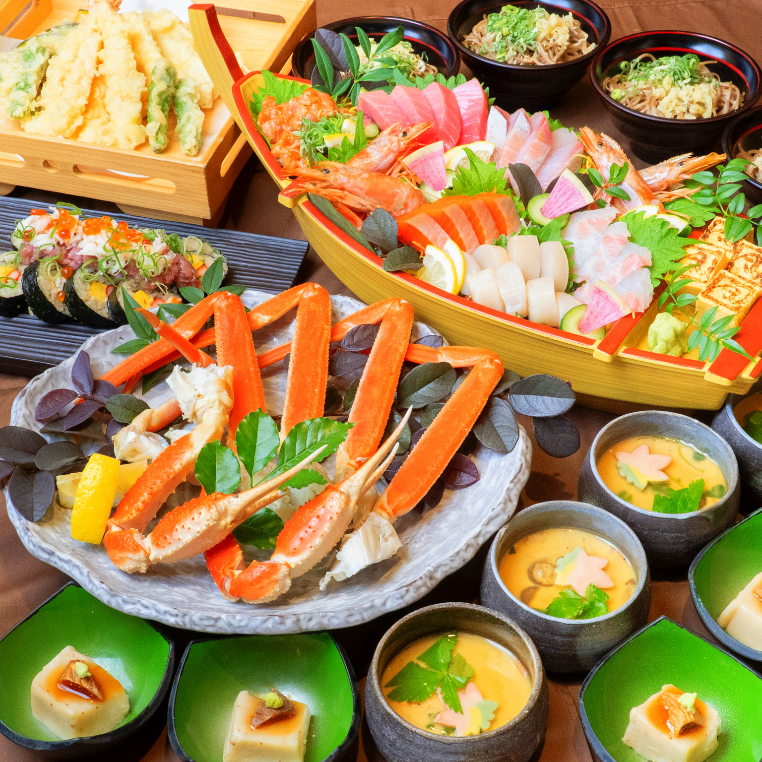 ずわい蟹と豪華舟盛りを楽しむ【豪華舟盛りコース】